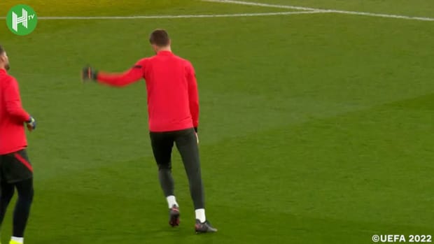 Atlético Madrid's training session at Old Trafford